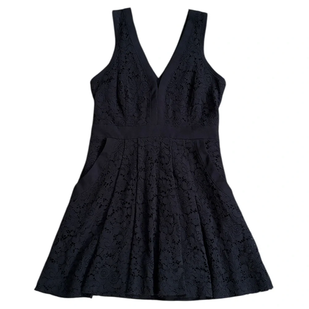 EUC Free People Lovely in Lace Dress Black Size XS